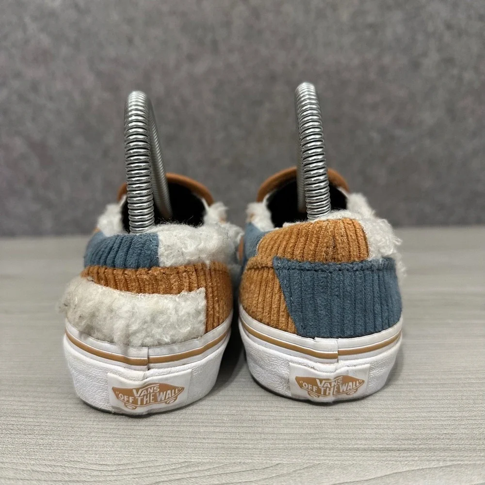 Kids Vans Classic‎ Slip On Sherpa Corduroy Patchwork Shoes Size 3 US